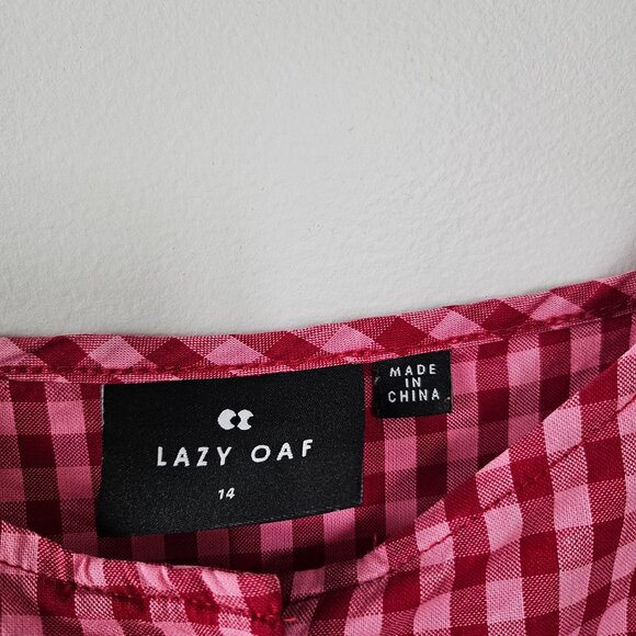 Lazy Oaf Pink Plaid Jumpsuit UK 14 - Picture 2 of 12